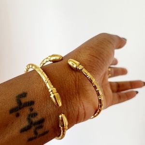 Two Piece 18K Gold Plated "Goddess Cuffs"